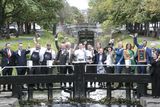 thumbnail: Georgina Campbell with 2019 award winners, by the Canal in Dublin.