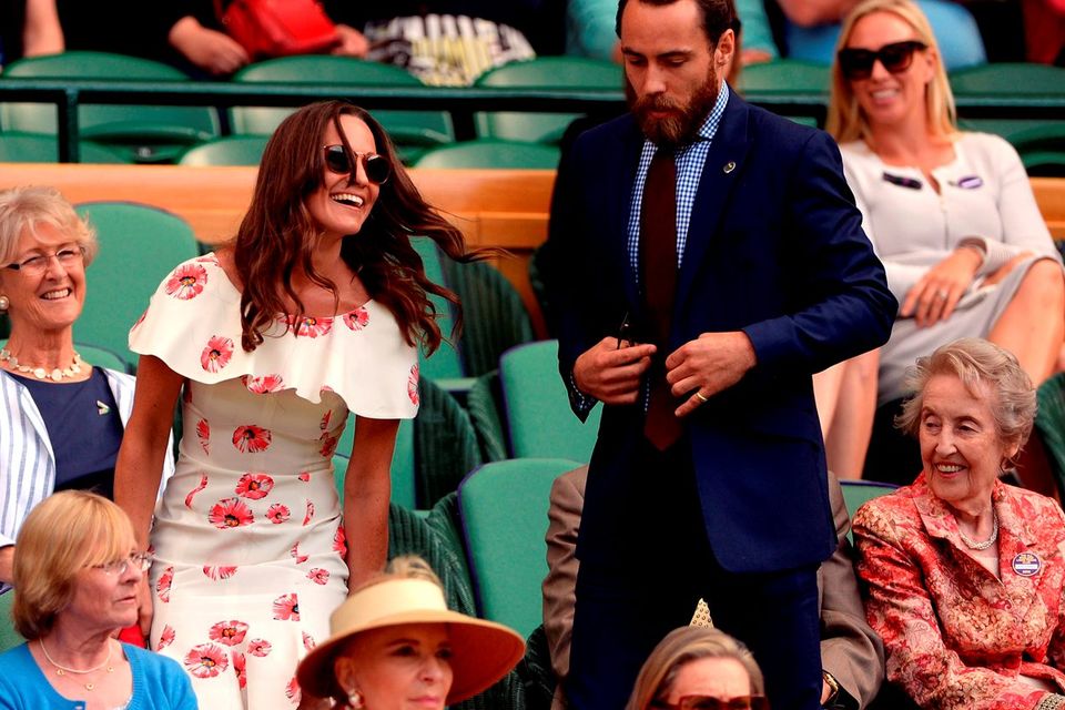 Pippa and James Middleton in the royal box on day One of the Wimbledon Championships at the All England Lawn Tennis and Croquet Club, Wimbledon