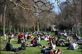 thumbnail: Crowds enjoying the fine weather in St Stephens Green. Picture: Steve Humphreys