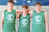 thumbnail: Drogheda Wolves trio (l to r) Sean Phelan, Cormac Smyth and Shane Kelly wearing their Basketball Ireland Academy colours with pride.