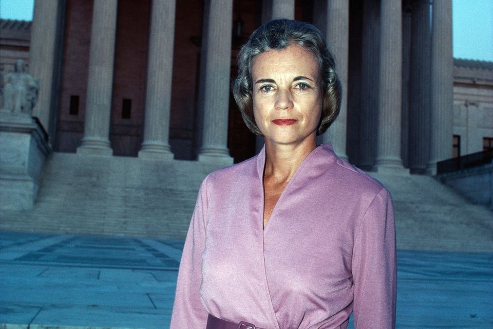 Sandra Day O'Connor in front of the US Supreme Court building in September 1981. She was the first woman to take a seat on the US Supreme Court. Photo by David Hume Kennerly/Getty Images