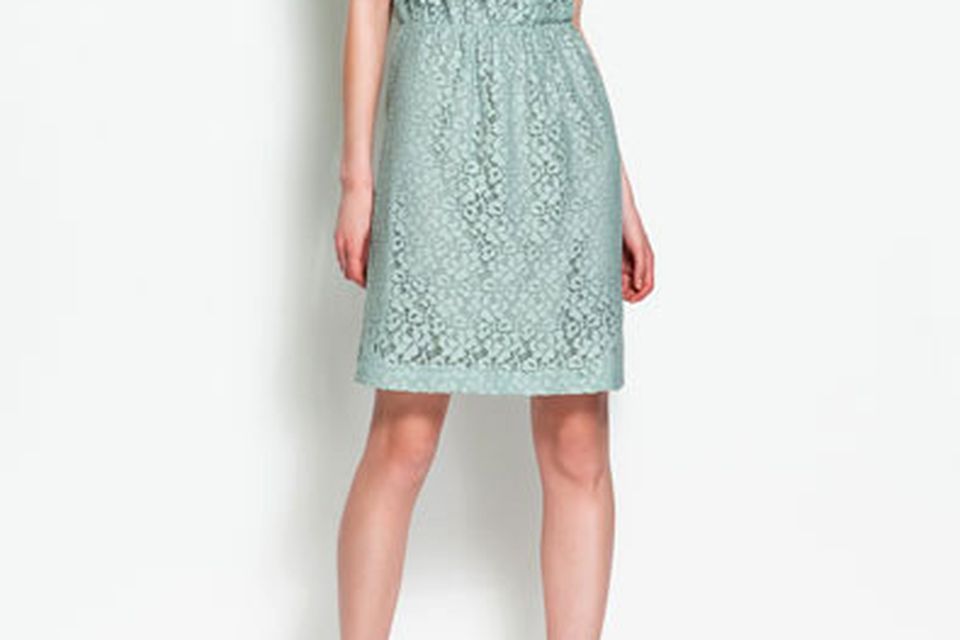 chinese dress ladies Zara Green Lace Maxi Dress main image 0