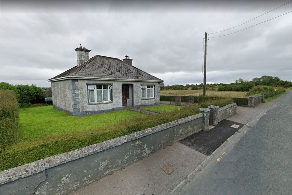 Refurbishment required: The house with the 44.5ac farm at Granard, Co Longford is a traditional bungalow in need of attention.