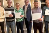 thumbnail: Service awards were presented to Nathan Hargadon, Patrick Clarke, Helen Armstrong, Gerry Moore, David Grimes and Peter Savage.