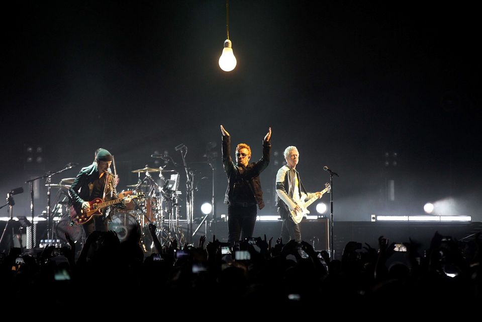 23/11/15 - U2 pictured performing in the 3 Arena, Dublin
Pic Stephen Collins/Collins Photos