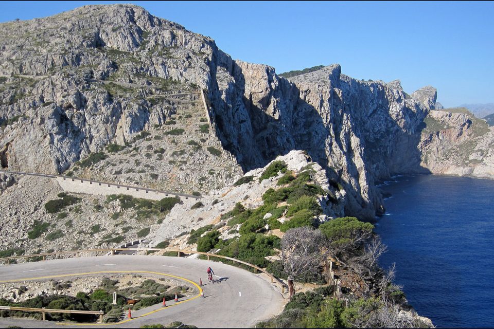 David Conachy on the Sa Calobra: 'You cycle up through the rocks where the roads rise and twist like a corkscrew over and back for just over 2,000 feet over the course of six miles'