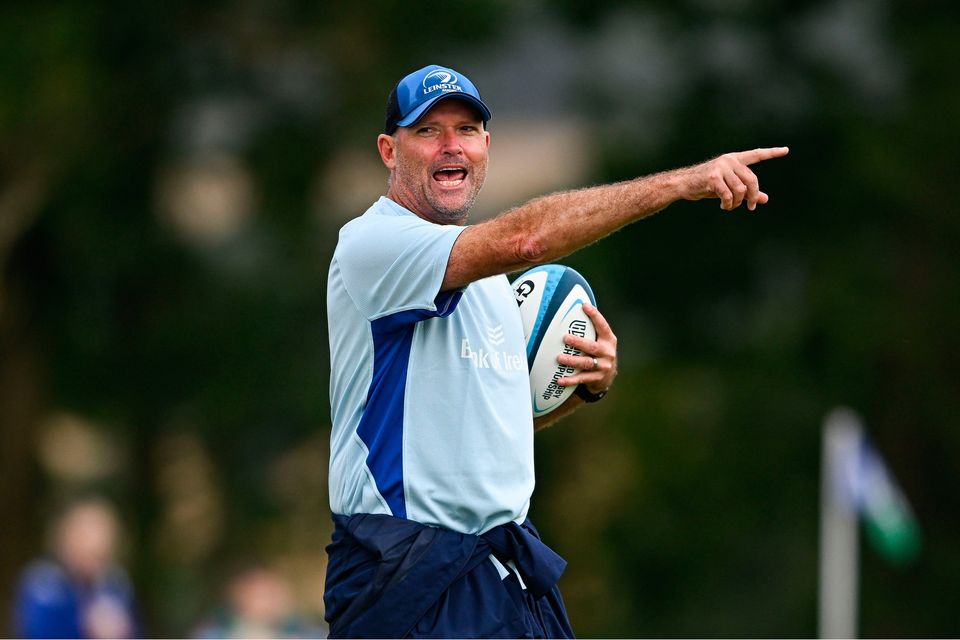 Senior coach Jacques Nienaber during a Leinster Rugby squad open training session at Gorey RFC in Wexford. Photo by Seb Daly/Sportsfile