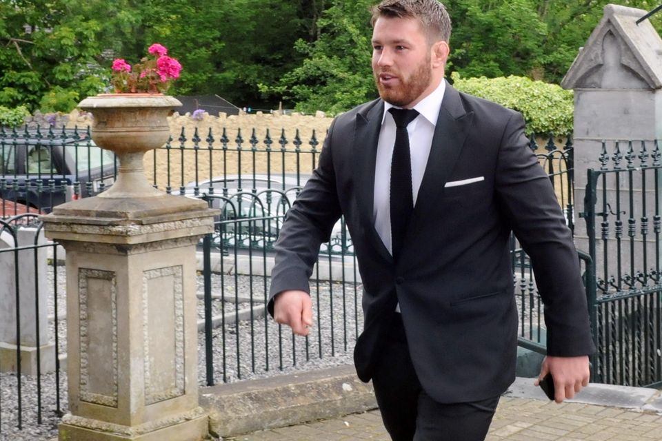 12/6/2015  Attending the Wedding of Irish Rugby player Sean Cronin and Claire Mulcahy at St. Josephs Catholic Church, Castleconnell, Co. Limerick was Sean O' Brien.
Pic: Gareth Williams / Press 22
