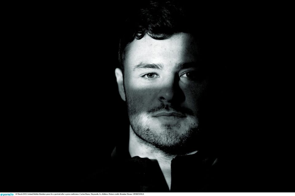 10 March 2015; Ireland Robbie Henshaw poses for a portrait after a press conference. Carton House, Maynooth, Co. Kildare. Picture credit: Brendan Moran / SPORTSFILE