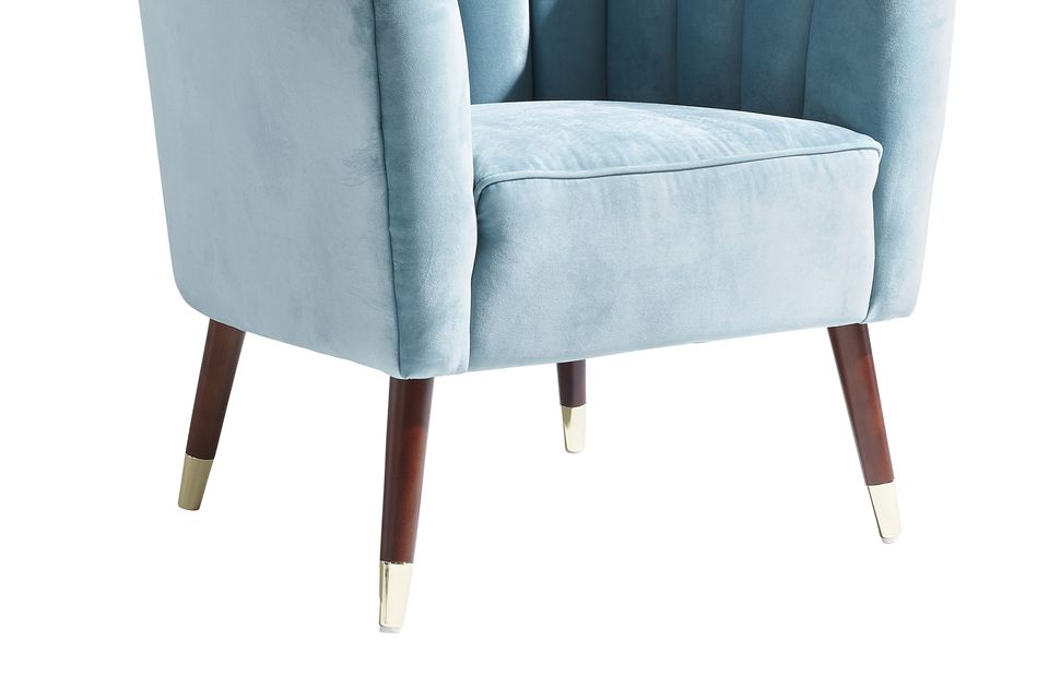 Pale blue velvet online chair