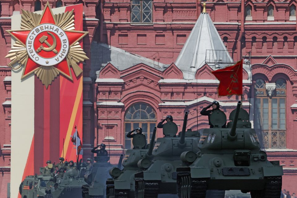 Russia's armoured vehicles, including T-34 Soviet-era tanks on display in Moscow: REUTERS