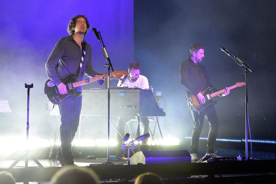 Gary Lightbody, Johnny McDaid and Nathan Connolly of Snow Patrol perform at The Wiltern on May 21, 2019 in Los Angeles, California. (Photo by Michael Tullberg/Getty Images)