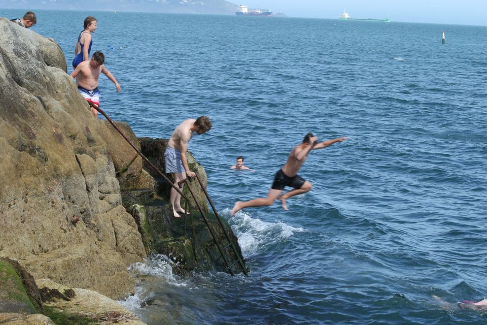 The Forty Foot at Sandycove is a popular spot with swimmers