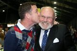 thumbnail: Traolach O Buachalla from Dublin pictured with Sen David Norris  at  the Marriage Equality Referendum and the  Presidential Age Referendum count   in the RDS Simmonscourt .
Pic Frank Mc Grath
