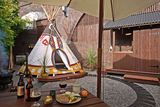 thumbnail: The back yard tepee which is rented out by Ciaran Adamson near Croke Park