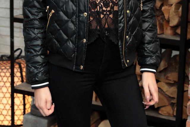 Balmain Studded Quilted Leather Bomber Jacket In Black