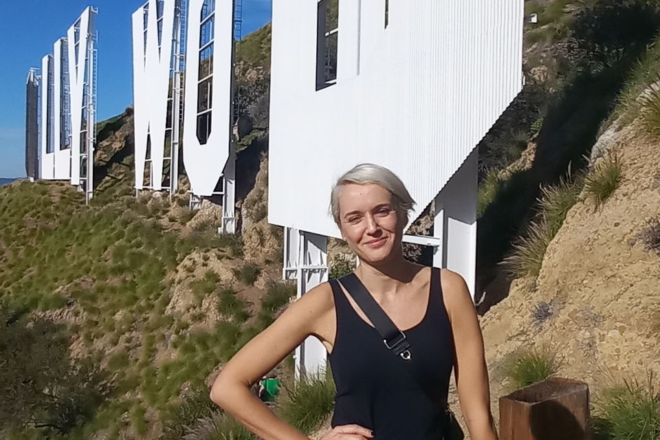 Katie Wright in front of the Hollywood sign. PA Photo/Katie Wright.
