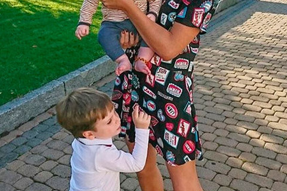 Pippa O'Connor with sons Ollie and Louis