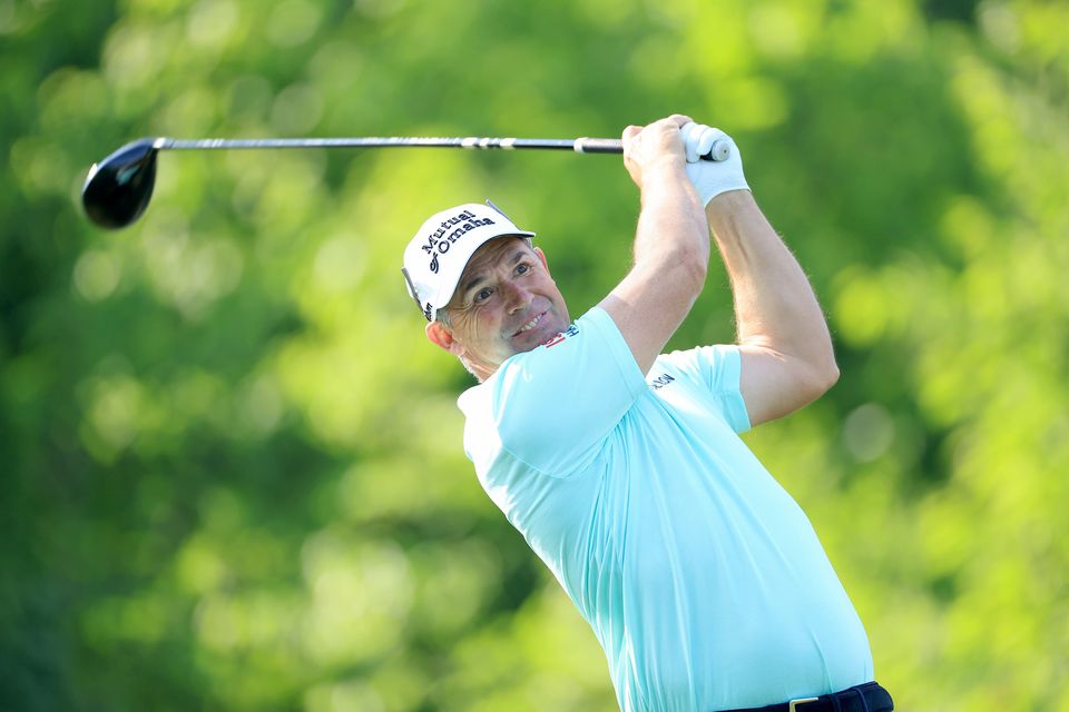 Pádraig Harrington during yesterday’s final round of the PGA Championship at Oak Hill CC Photo: Getty Images