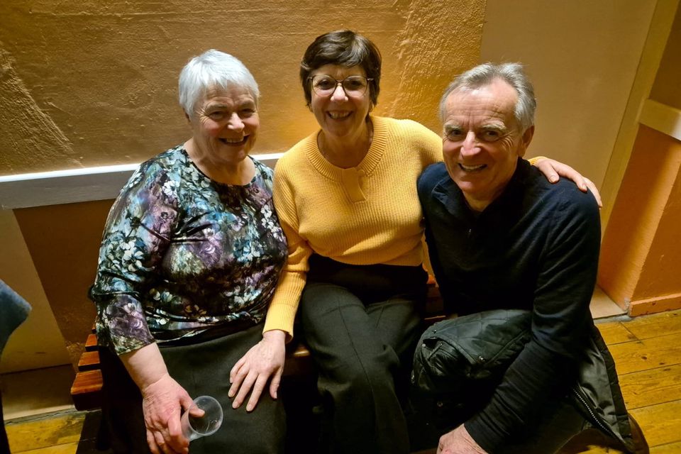 Teacher Celestine Fox, Frances Whelan and teacher John Murphy