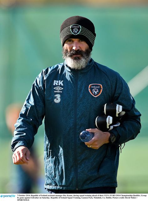 Republic of Ireland assistant manager Roy Keane, during squad training ahead of their UEFA EURO 2016 Championship Qualifer, Group D, game against Gibraltar on Saturday.