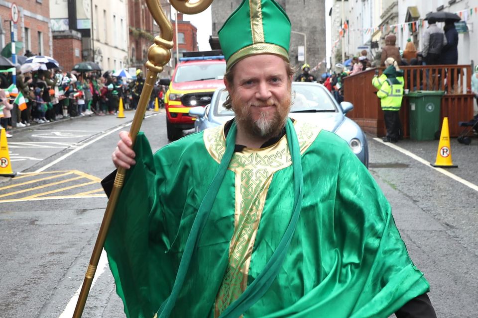 St. Patrick leading the parade.