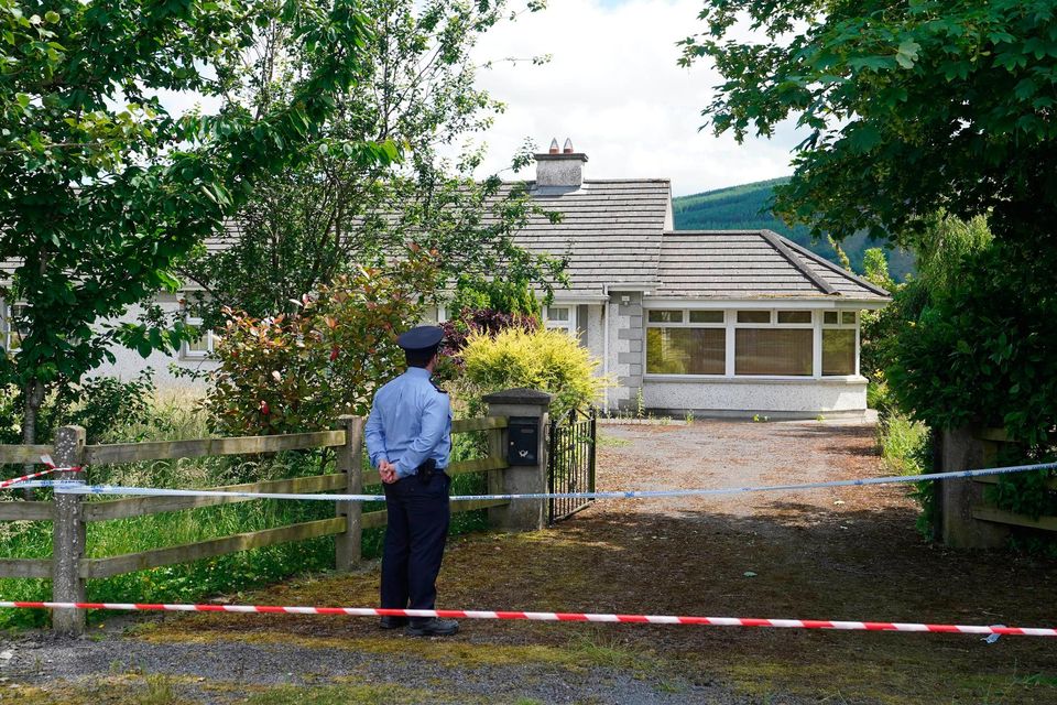 The house in Cloneen near the Tipperary-Kilkenny border where the bodies of two people were found on Monday afternoon. Photo: Niall Carson/PA Wire
