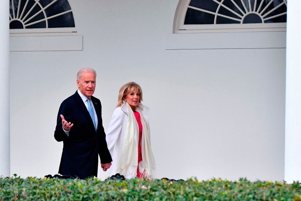 Vice President Joe Biden and Dr. Jill Biden leaves the White House for the final time as the nation prepares for the inauguration of President-elect Donald Trump on January 20, 2017 in Washington, D.C.  Trump becomes the 45th President of the United States.  (Photo by Kevin Dietsch-Pool/Getty Images)
