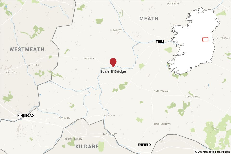 The location of today's collision in Meath.