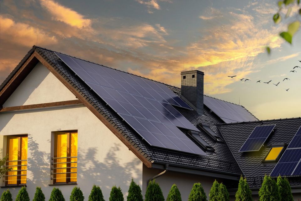 Features such as solar panels, smart meters and electric heat pumps are an advantage when selling houses. Photo: Getty