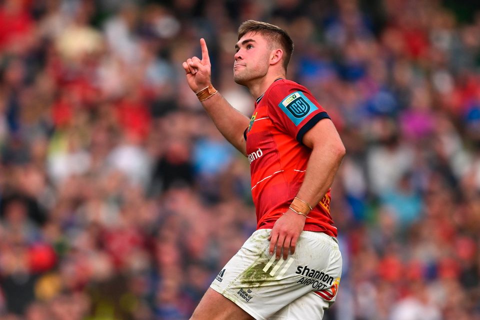 Jack Crowley celebrates his match-winning drop-goal against Leinster in last season's URC semi-final. Photo: Sportsfile