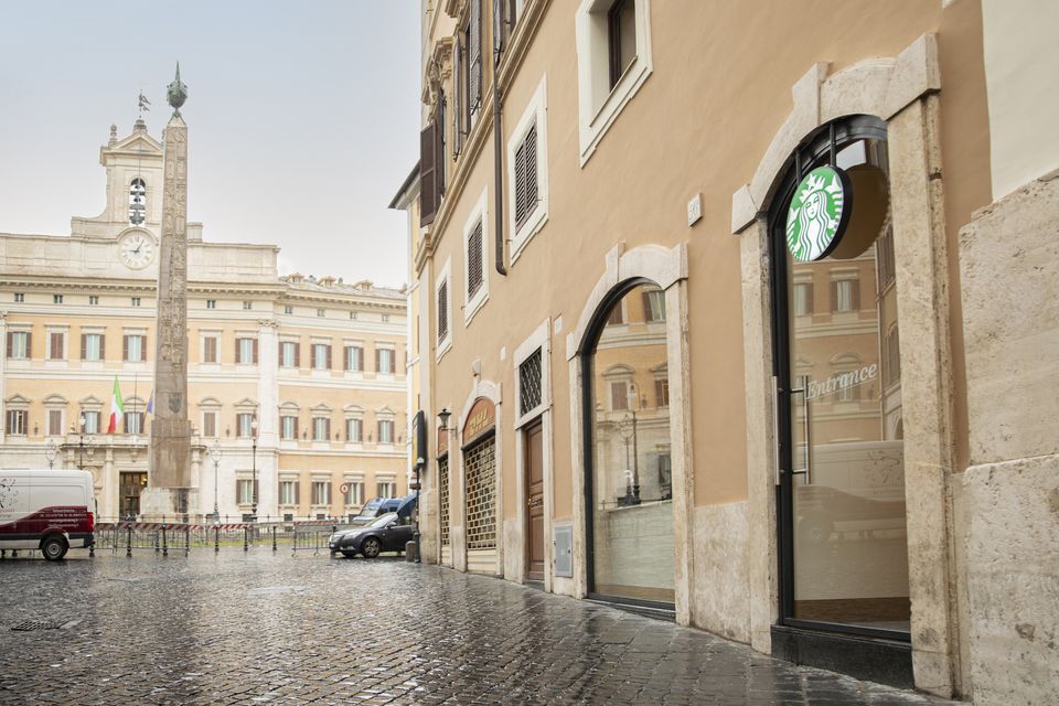 Rome's Starbucks overlooks Piazza Montecitorio. Photo: Starbucks