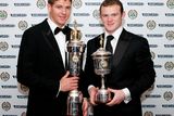 thumbnail: File photo dated 23-04-2006 of Liverpool's Steven Gerrard (left) and Manchester United's Wayne Rooney with their PFA awards at the Grosvenor House Hotel, London. 
Mark Lees/PA Wire.