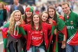 thumbnail: Mayo supporters, from left, Laura Gavin, Amy Robinson, Geraldine Burke, Emily Finn, Orla Barry and Alan McCabe, all from Castlebar, Co. Mayo