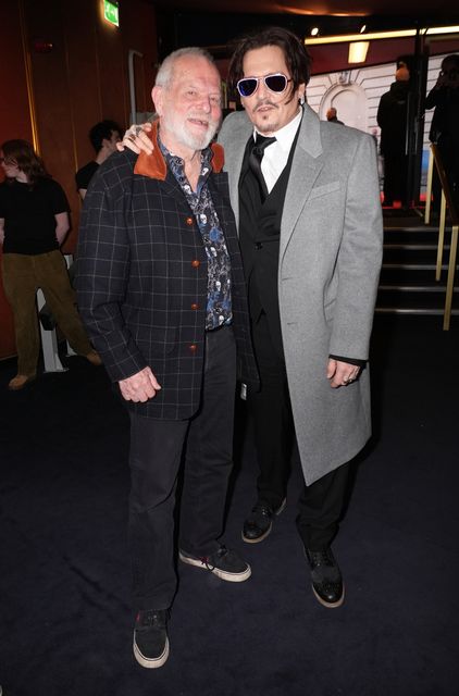 Terry Gilliam and Johnny Depp arrive for the UK premiere of Jeanne Du Barry (Ian West/PA)