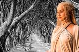 thumbnail: Composite Image: Emilia Clarke as Daenerys in Game of Thrones, with Northern Ireland's Dark Hedges in the background (image - DiscoverNorthernIreland.com).