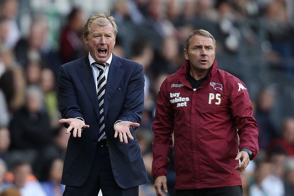 Paul Simpson, right, looks set for a reunion with Steve McClaren at Newcastle