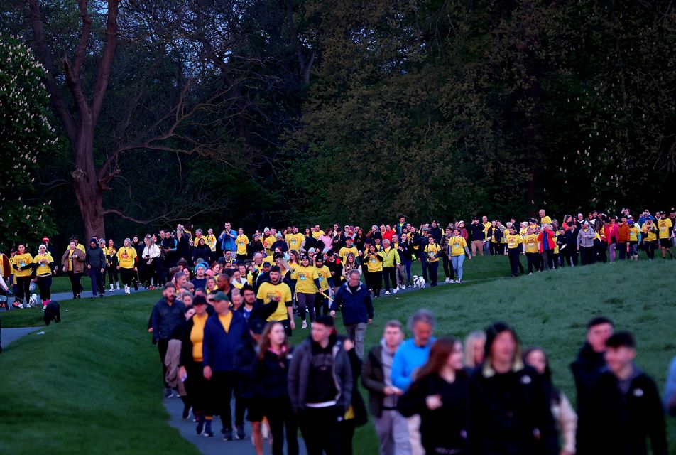Participants pictured at the event in the Phoenix Park, Dublin. Donations can be made online at www.darknessintolight.ie. Photo: ©INPHO/Ryan Byrne