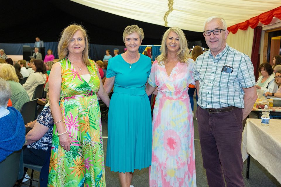 Colette O Connell, Maria Carmody, Joan Colbert and Mattie Carmody pictured at the fashion show in Duagh on Sunday which was in aid of the Palliative Care Unit in Tralee. Photo by John Kelliher.