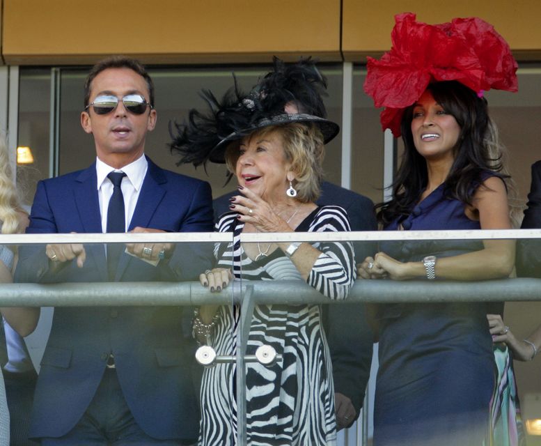 Julie Cowell (Simon Cowell's mother) and  his ex Jackie St Clair watch the racing  at Ascot in 2010.