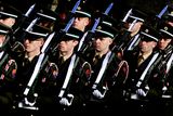 thumbnail: A military guard of honour for the remains of former taoiseach John Bruton as they are taken from St Peter's Church in Dunboyne following his funeral mass. Picture by Gerry Mooney