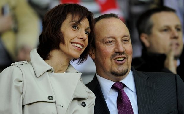 Benitez and his wife Montserrat Seara