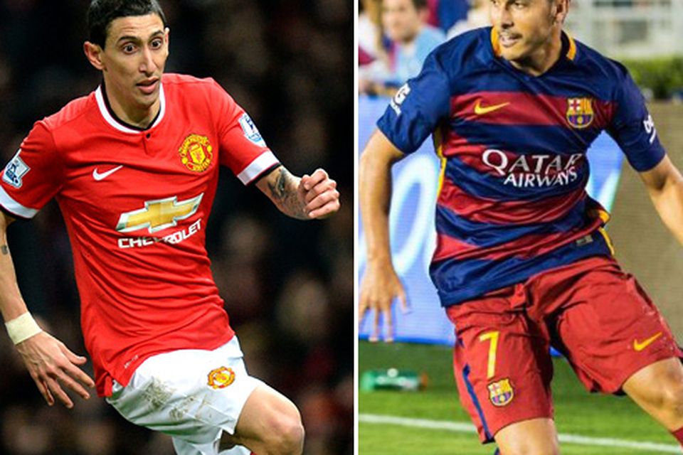 Di Maria will leave Manchester United with (right) arriving