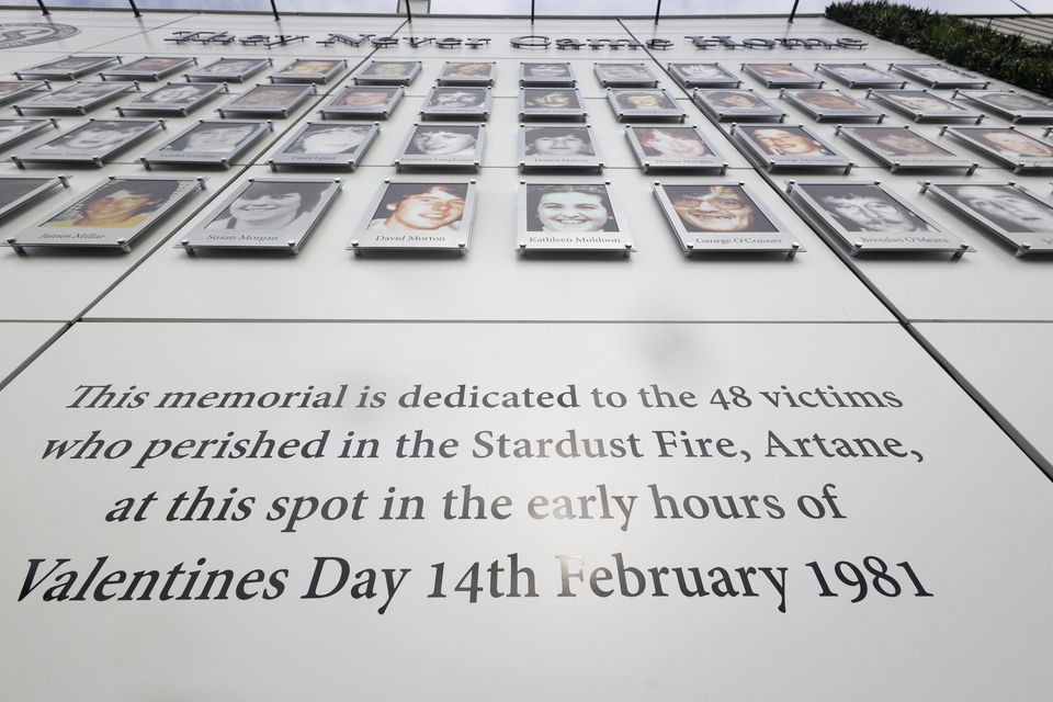 Memorial at the site of the Stardust Nightclub in Artane, Dublin. Photo: Collins