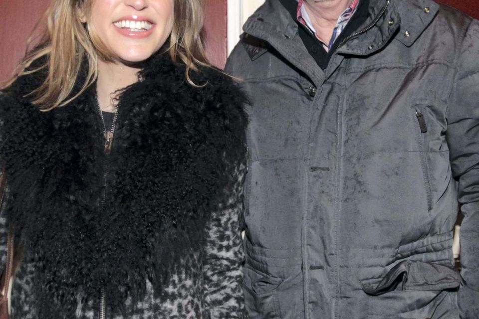 Amy Huberman with father Harold at 'The Walworth Farce' opening night at the Olympia Theatre, Dublin. Pic Stephen Collins
