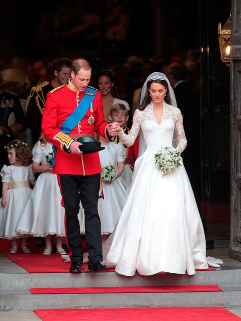 File photo dated 29/04/2011 of Duke and Duchess of Cambridge emerging from Westminster Abbey after the wedding ceremony