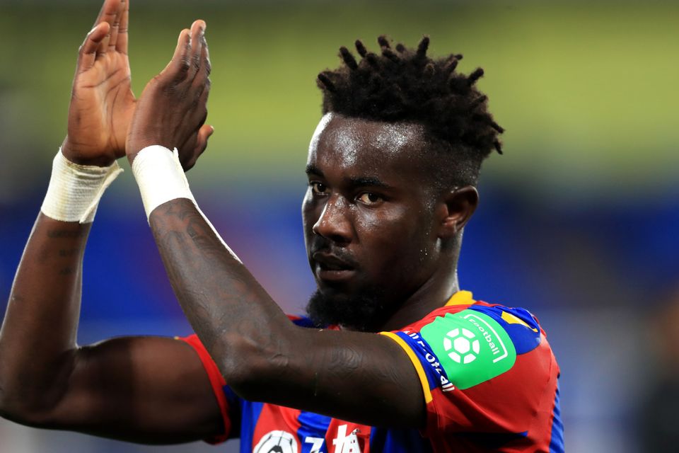 Crystal Palace's Pape Souare applauds the fans after the Carabao Cup match