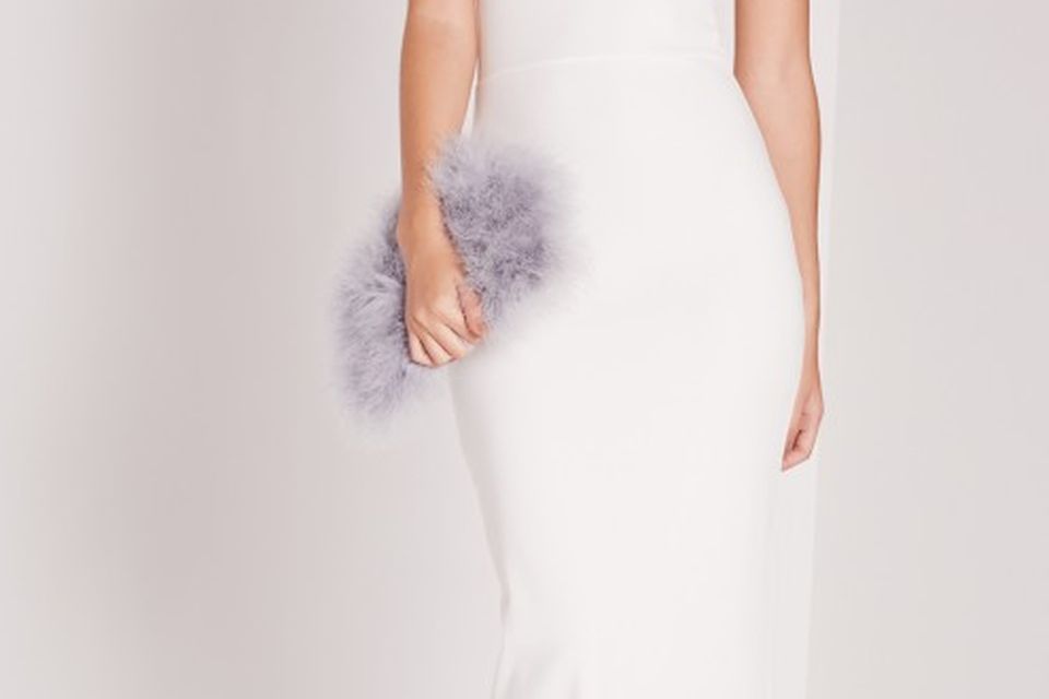 princess polly baby blue dress Beige Missguided Wrap Dresses for sale