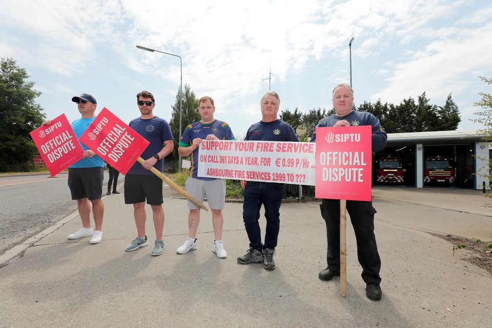 Ashbourne firefighters Peter Kane, Ronnie Walsh, Owen McEvoy, Declan Cassidy and Ciaran Finn. Photo: Gerry Mooney
