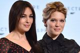 thumbnail: French actress Lea Seydoux (R) and Italian star Monica Bellucci (L) pose during an event to launch the 24th James Bond film 'Spectre' at Pinewood Studios at Iver Heath in Buckinghamshire, west of London, on December 4, 2014. French actress Lea Seydoux and Italian star Monica Bellucci will star alongside Britain's Daniel Craig in the new James Bond film 'Spectre', the producers said on December 4 at the historic Pinewood Studios. AFP PHOTO / BEN STANSALL        (Photo credit should read BEN STANSALL/AFP/Getty Images)